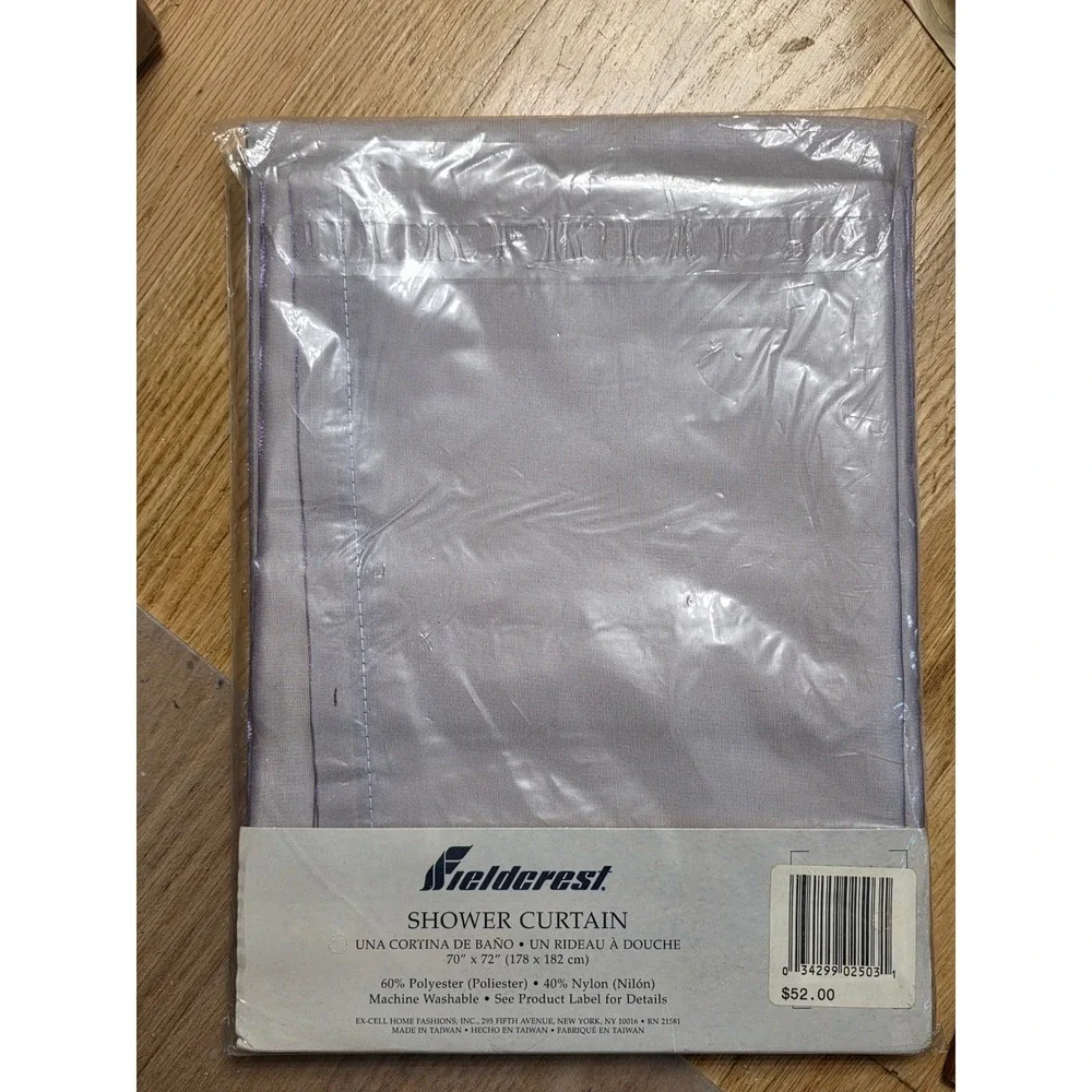 Fieldcrest Shower Selections Mauve Fabric Shower Curtain 70x72 Polyester Nylon